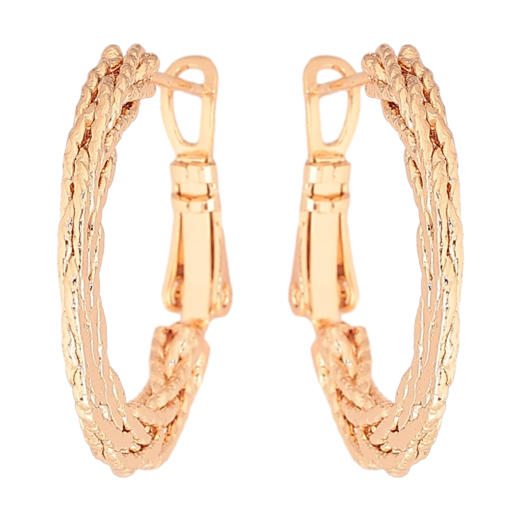 Серьги Xuping M&L Цвет 18K кольца (конго) Плетенный узор ø 2.5см фото №10