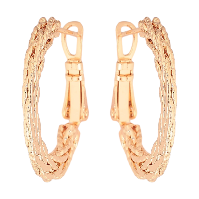 Серьги Xuping M&L Цвет 18K кольца (конго) Плетенный узор ø 2.5см фото №1