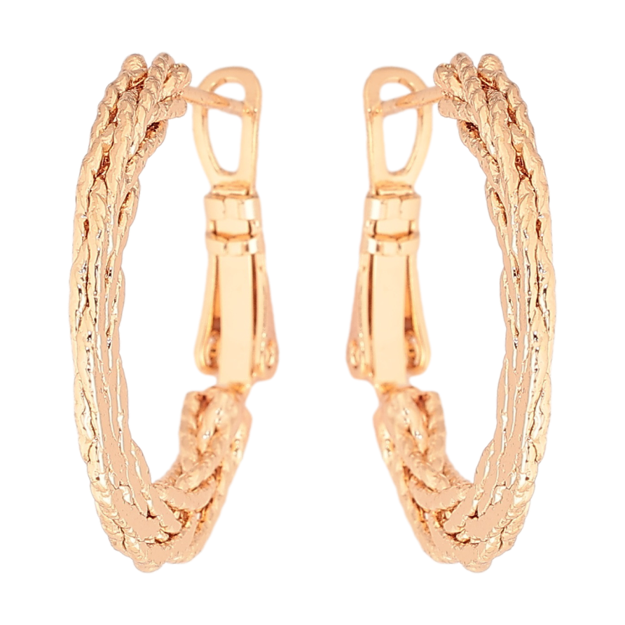 Серьги Xuping M&L Цвет 18K кольца (конго) Плетенный узор ø 2.5см фото №1