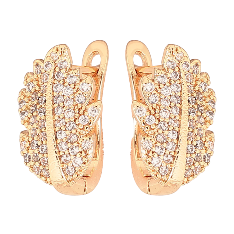 Серьги Xuping M&L Цвет 18K английский замок Листики с инкрустацией цирконием фото №1
