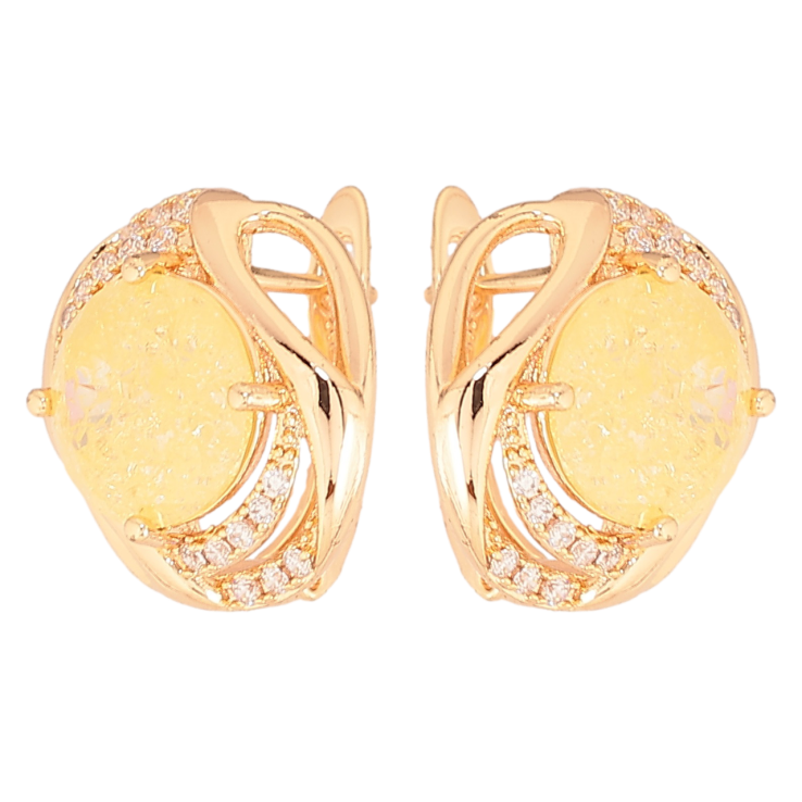 Серьги Xuping M&L Цвет 18K английский замок Узор с желтыми кристаллами и цирконием фото №21