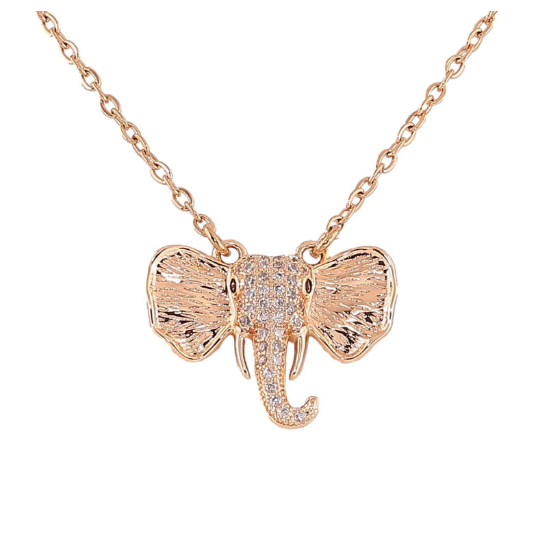 Кулон на ланцюжку Xuping M&L Колір 18К «Слон з інкрустацією цирконієм» довжина 39-44см х 1.5мм фото №1