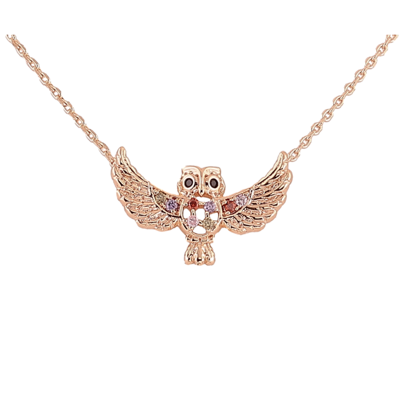 Кулон на ланцюжку Xuping M&L Колір 18К «Сова з різнокольоровим цирконієм» довжина 42-46см х 1мм фото №1