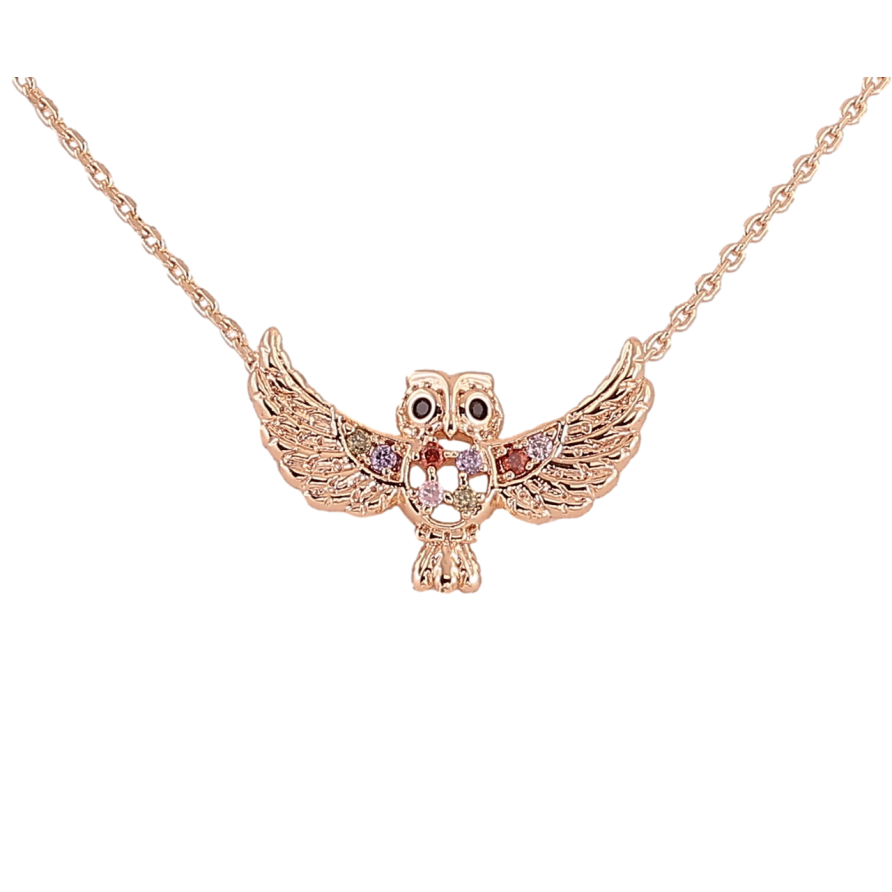 Кулон на ланцюжку Xuping M&L Колір 18К «Сова з різнокольоровим цирконієм» довжина 42-46см х 1мм фото №1