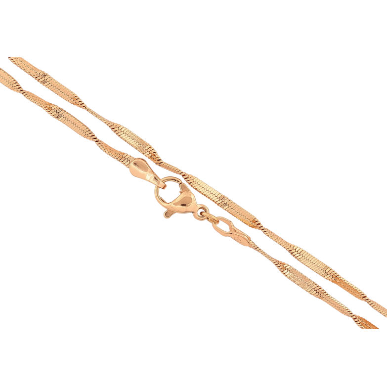 Цепочка Xuping Позолота 18K Плетение Снейк перекрученный длинна 46см х 2мм фото №2