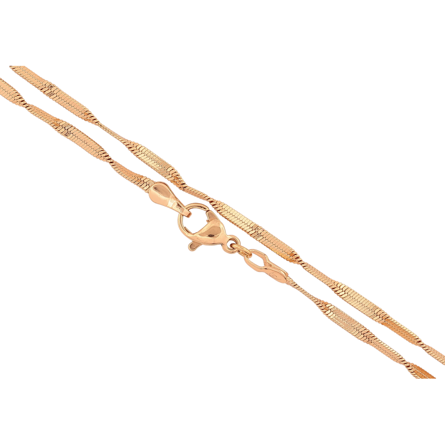 Ланцюжок Xuping Позолота 18K «Плетіння Снейк перекручений» довжина 46см х 2мм фото №1