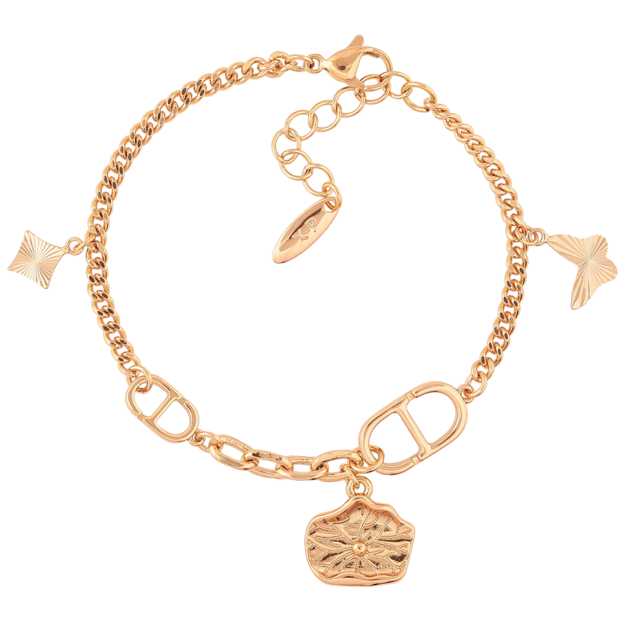 Браслет Xuping Позолота 18K Цепочка с подвесками длинна с доп. цепочкой 17-20.5см х 2.5мм фото №1