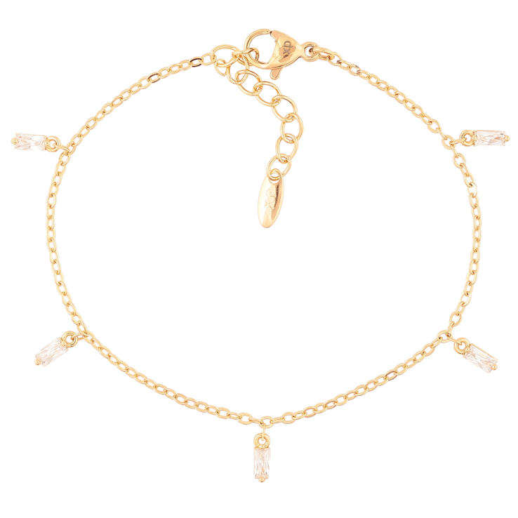 Браслет Xuping Позолота 18K «Ланцюжок з кришталевими підвісками» довжина з доп. ланцюжком 16.5-19см х 1.5мм фото №25