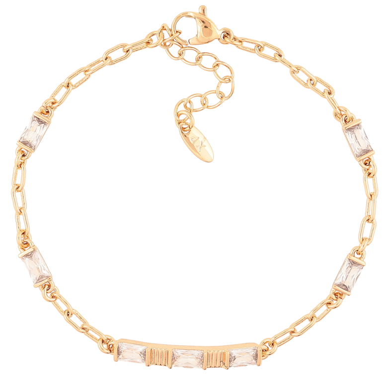 Браслет Xuping Позолота 18K «Ланцюжок з кришталевими вставками» довжина з доп. ланцюжком 17.5-20.5см х 2.5мм фото №3