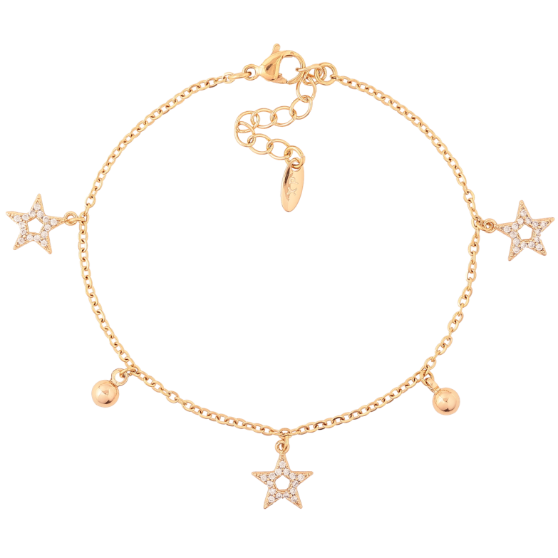 Браслет Xuping Позолота 18K Цепочка с подвесками длинна с доп. цепочкой 17-20см х 1.5мм фото №5