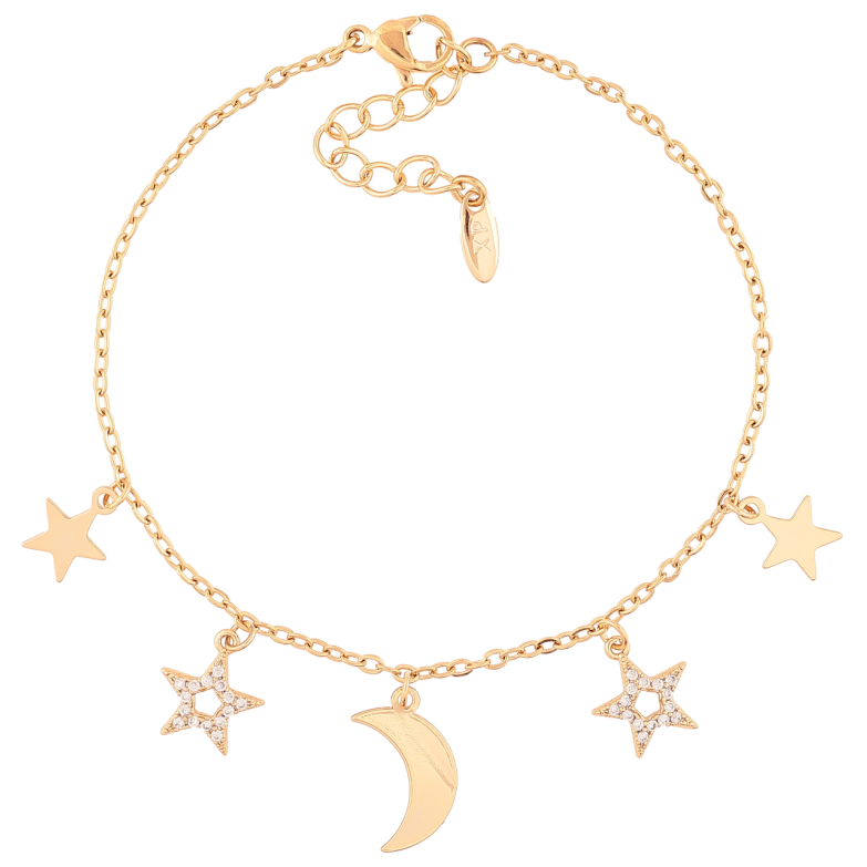 Браслет Xuping Позолота 18K Цепочка с подвесками длинна с доп. цепочкой 17-20см х 1.5мм фото №3