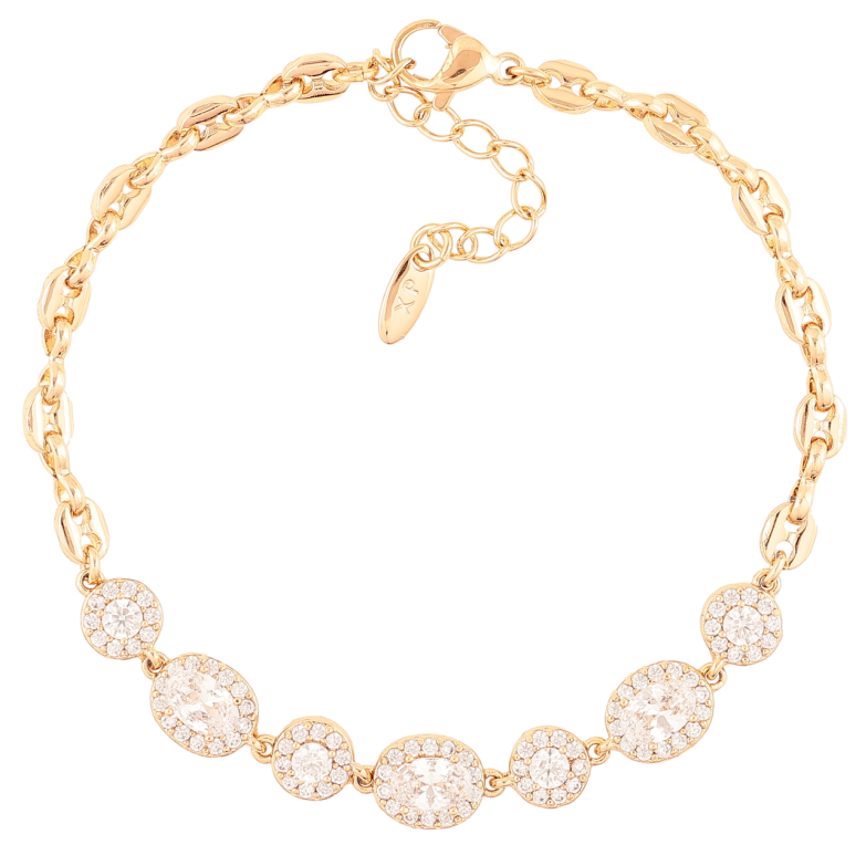 Браслет Xuping Позолота 18K Кристальный блеск длинна с доп. цепочкой 17.5-21см х 4мм фото №11