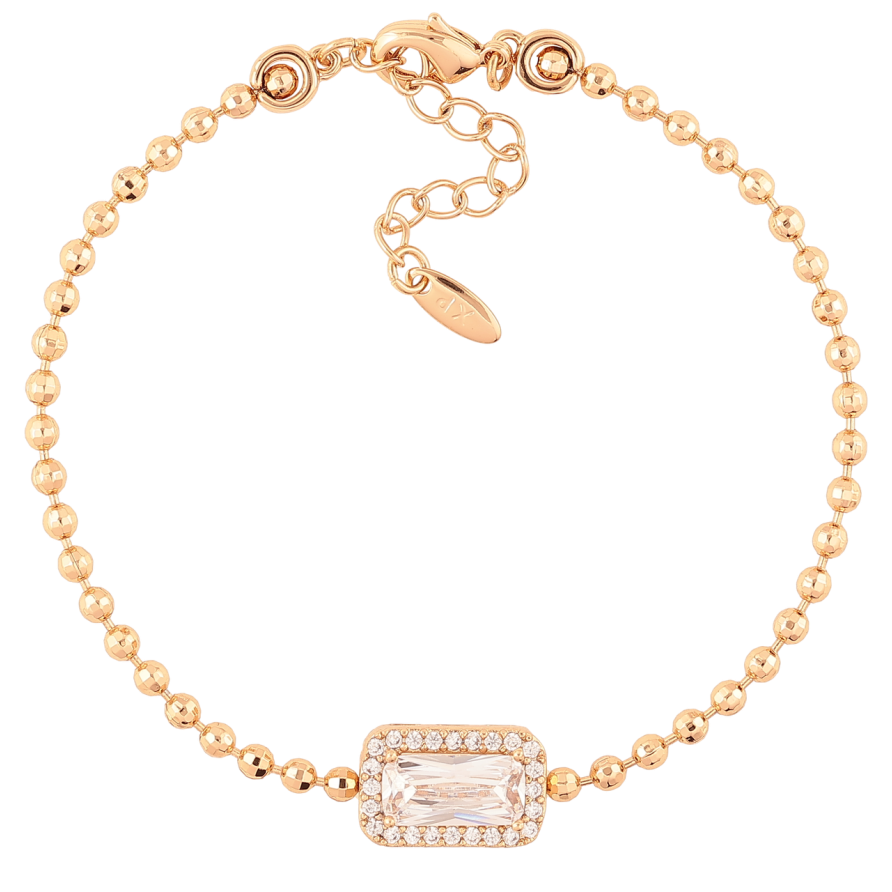 Браслет Xuping Позолота 18K Фианит в обрамлении циркония длинна с доп. цепочкой 17-20.5см х 2мм фото №1