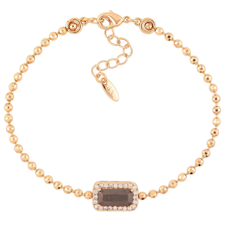 Браслет Xuping Позолота 18K «Чорний фіаніт в обрамленні цирконію» довжина з доп. ланцюжком 17.5-20.5см х 2мм фото №23