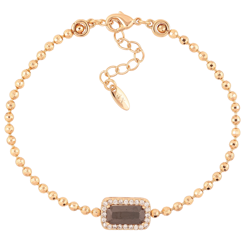 Браслет Xuping Позолота 18K Черный фианит в обрамлении циркония длинна с доп. цепочкой 17.5-20.5см х 2мм фото №1