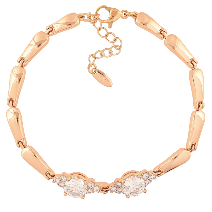 Браслет Xuping Позолота 18K ««Кришталева вставка» довжина з доп. ланцюжком 17-20.5см х 3.5мм фото №3