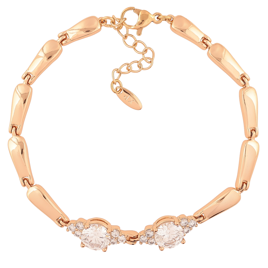 Браслет Xuping Позолота 18K Кристальная вставка длинна с доп. цепочкой 17-20.5см х 3.5мм фото №1