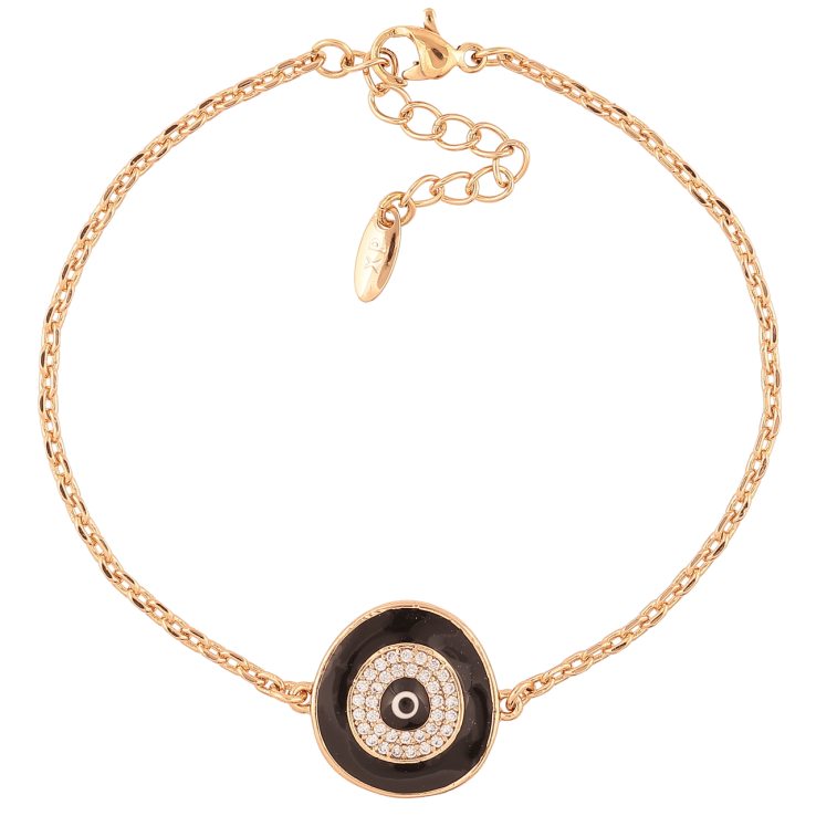 Браслет Xuping Позолота 18K «Вставка з чорною емаллю і цирконієм» довжина з доп. ланцюжком 17-20см х 1.5мм фото №20