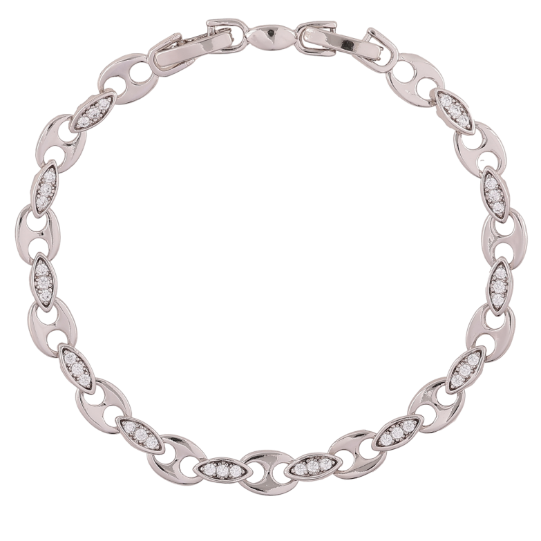 Браслет Xuping Родій «Декоративний візерунок з цирконієм» розмір з доп. замком 17,19см х 5мм фото №5
