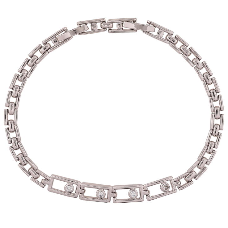 Браслет Xuping Родій «Браслетне плетіння з цирконієм» розмір з доп. замком 17,19см х 4мм фото №21