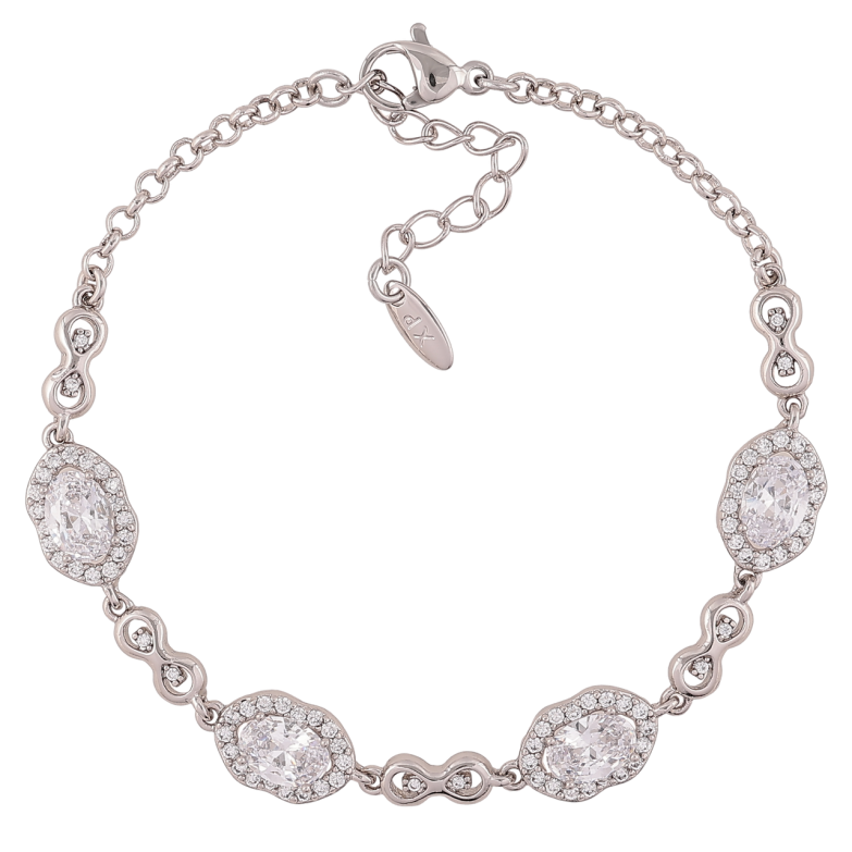 Браслет Xuping Родій «Декоративний візерунок з кришталевими вставками» розмір з доп. ланцюжком 17-20см х 2.5мм фото №22