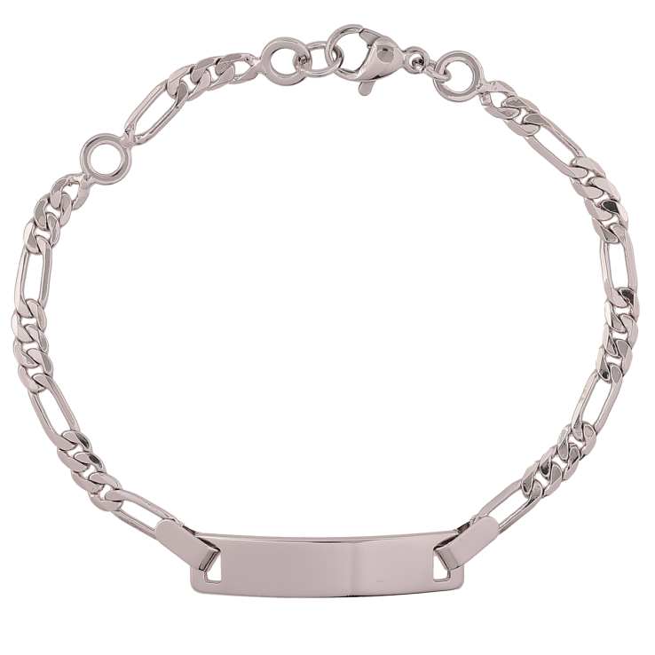 Браслет Xuping Родій «Ланцюжок Фігаро зі вставкою пластина» розмір з доп. ланкою 15,17см х 3.5мм фото №9