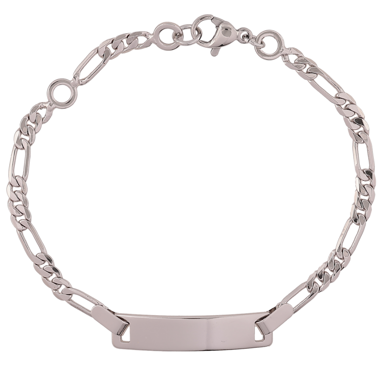 Браслет Xuping Родий Цепочка Фигаро с вставкой пластина размер с доп. звеном 15,17см х 3.5мм фото №17