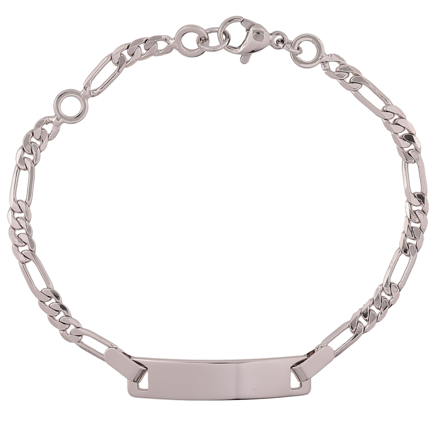 Браслет Xuping Родий Цепочка Фигаро с вставкой пластина размер с доп. звеном 15,17см х 3.5мм фото №1