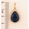 Кулон Xuping Позолота 18K Синяя кристальная капля в обрамлении циркония для цепочки до 5мм фото №2