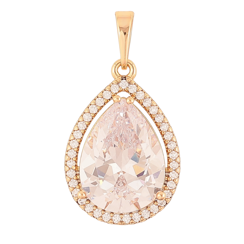 Кулон Xuping Позолота 18K Кристальная капля в обрамлении циркония для цепочки до 6мм фото №1