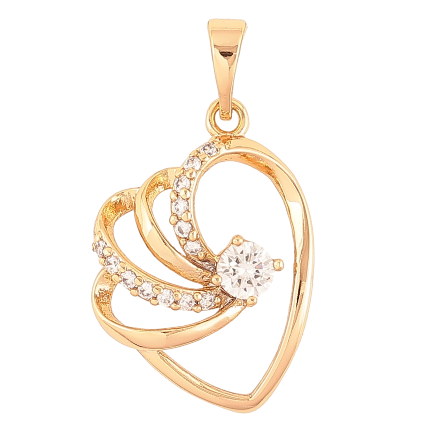 Кулон Xuping Позолота 18K «Декоративне сердечко з цирконієм» для ланцюжка до 5мм фото №1
