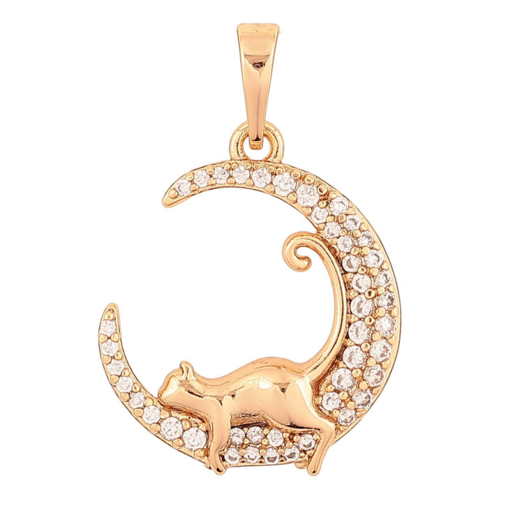 Кулон Xuping Позолота 18K Кошка на Луне для цепочки до 6мм фото №14
