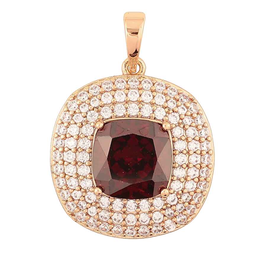 Кулон Xuping Позолота 18K Инкрустация цирконием с красным фианитом для цепочки до 6мм фото №1