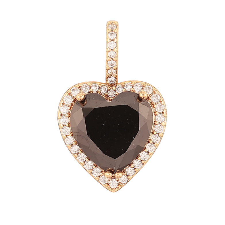 Кулон Xuping Позолота 18K «Чорне кришталеве сердечко» для ланцюжка до 5мм фото №10