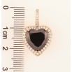 Кулон Xuping Позолота 18K Черное кристальное сердечко для цепочки до 5мм фото №2