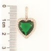 Кулон Xuping Позолота 18K «Зелене кришталеве сердечко» для ланцюжка до 5мм фото №2