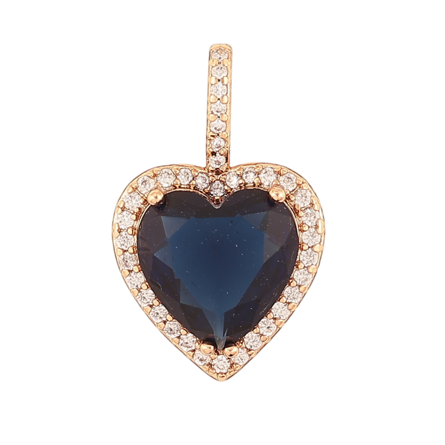 Кулон Xuping Позолота 18K «Синє кришталеве сердечко» для ланцюжка до 5мм фото №1