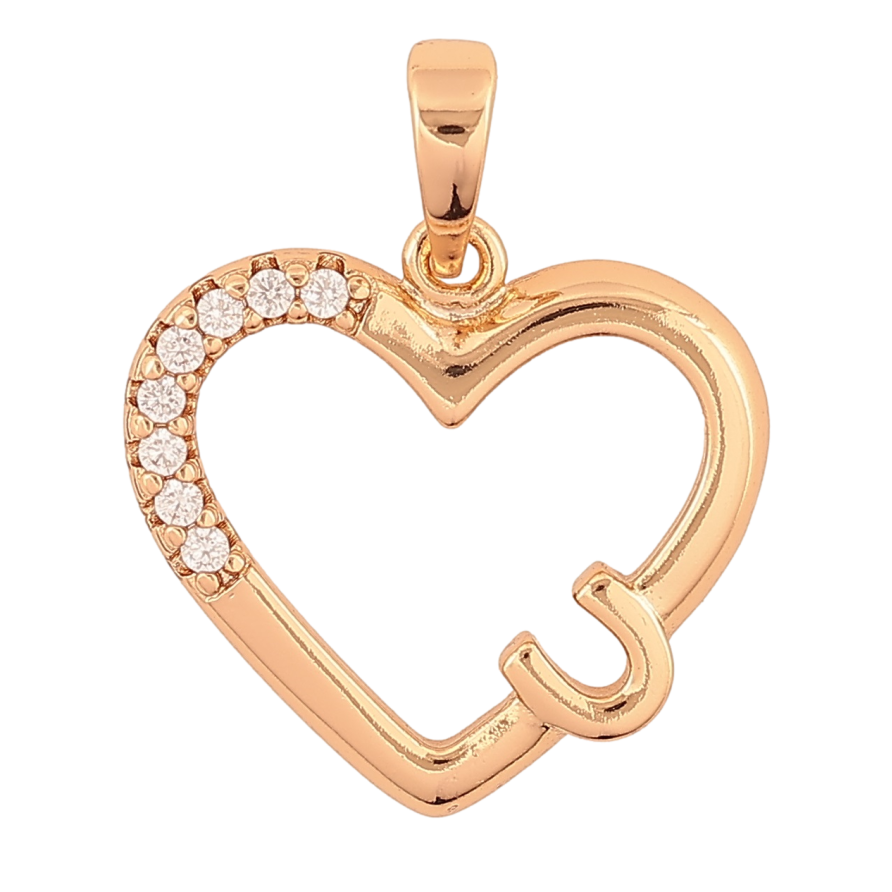 Кулон Xuping Позолота 18K Сердечко с цирконием для цепочки до 6мм фото №1