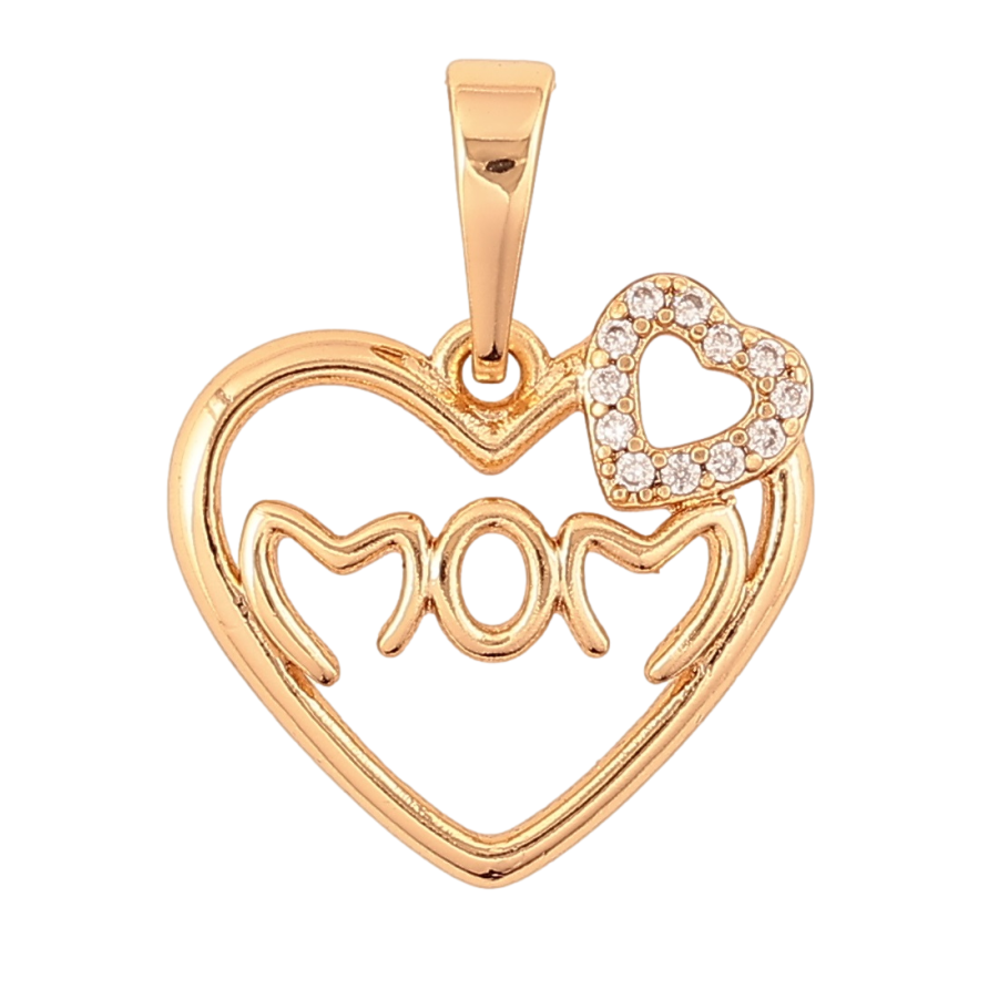 Кулон Xuping Позолота 18K «Сердечка з написом Мама» для ланцюжка до 6мм фото №1