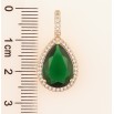 Кулон Xuping Позолота 18K «Зелена кришталева крапля» для ланцюжка до 4мм фото №2