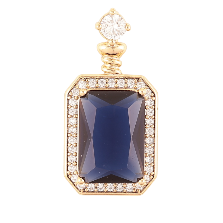 Кулон Xuping Позолота 18K Синий фианит в обрамлении циркония для цепочки до 4мм фото №9