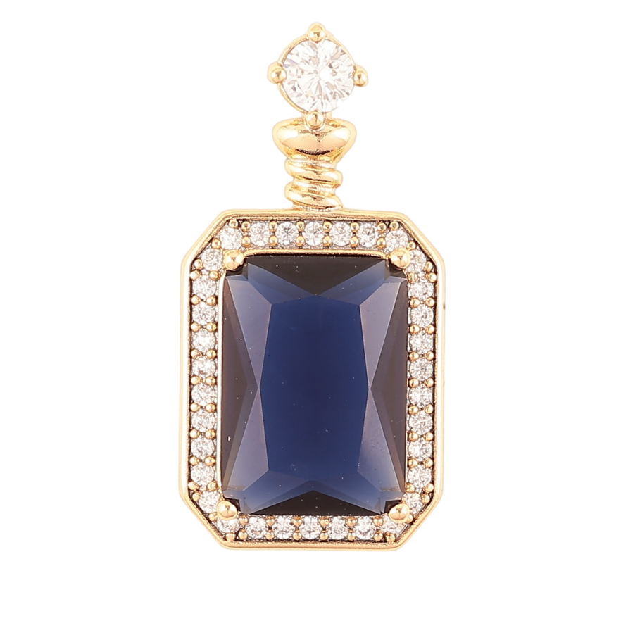 Кулон Xuping Позолота 18K Синий фианит в обрамлении циркония для цепочки до 4мм фото №1