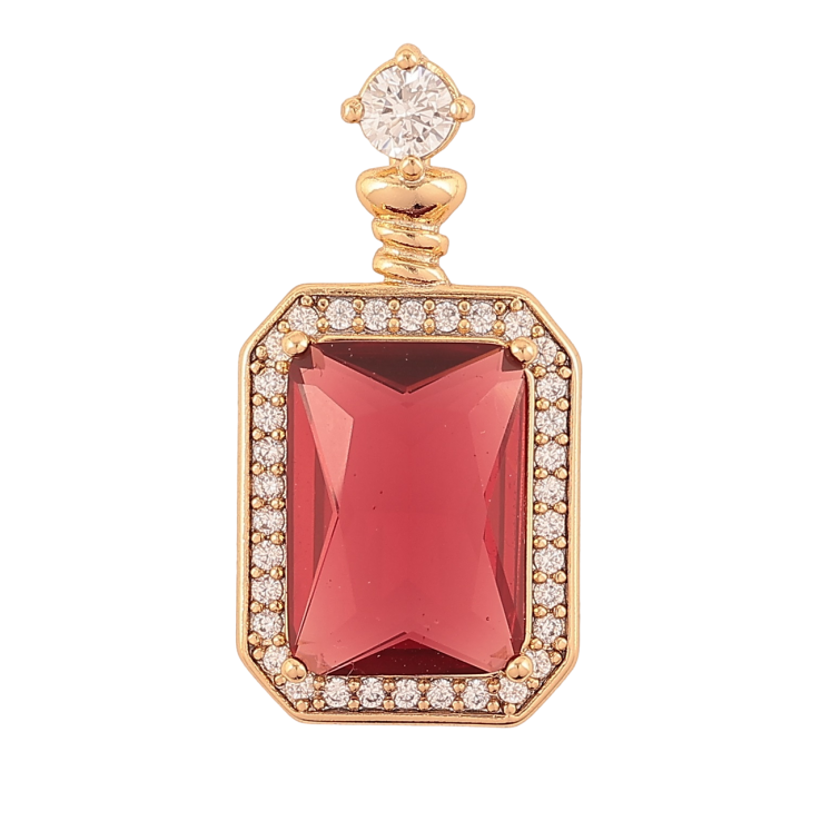 Кулон Xuping Позолота 18K Красный фианит в обрамлении циркония для цепочки до 4мм фото №23