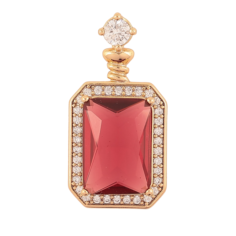 Кулон Xuping Позолота 18K Красный фианит в обрамлении циркония для цепочки до 4мм фото №1