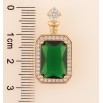 Кулон Xuping Позолота 18K «Зелений фіаніт в обрамленні цирконію» для ланцюжка до 4мм фото №2
