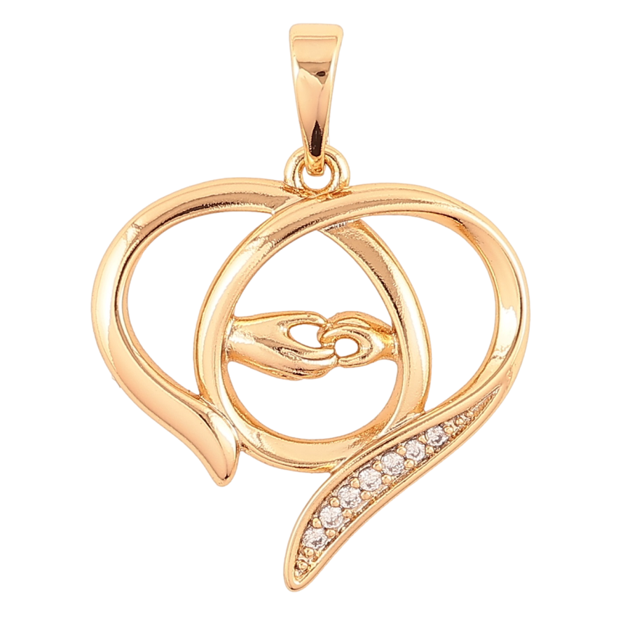 Кулон Xuping Позолота 18K «Декоративне сердечко з цирконієм» для ланцюжка до 6мм фото №1