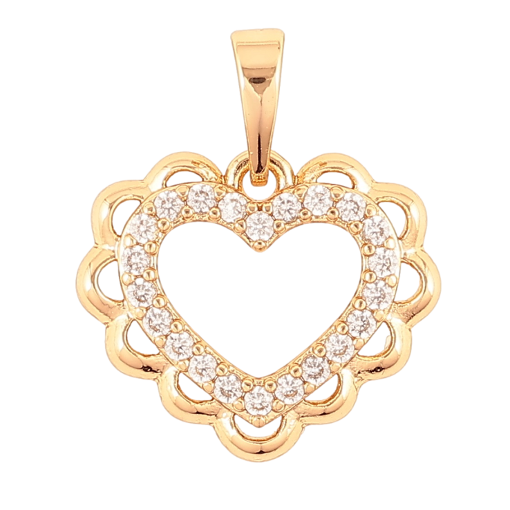 Кулон Xuping Позолота 18K «Ажурне сердечко з цирконієм» для ланцюжка до 6мм фото №24