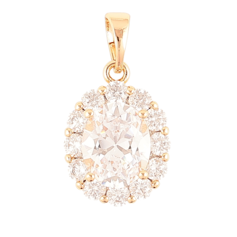 Кулон Xuping Позолота 18K Фианит в обрамлении циркония для цепочки до 5мм фото №1