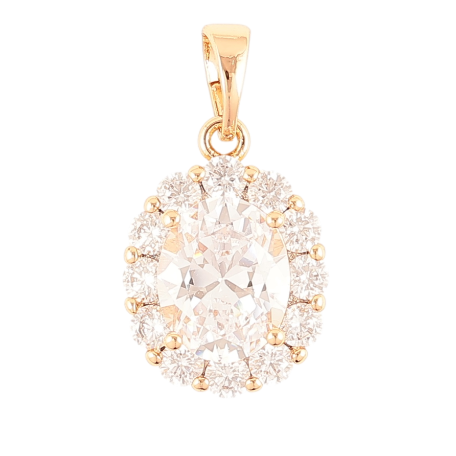 Кулон Xuping Позолота 18K Фианит в обрамлении циркония для цепочки до 5мм фото №1