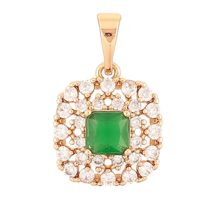 Кулон Xuping Позолота 18K «Інкрустація цирконієм із зеленим фіанітом» для ланцюжка до 5мм фото №12